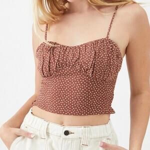 PacSun LA Hearts Brown Ruched Tank size S NWT